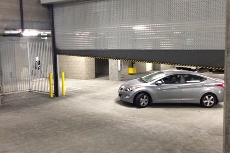 high speed roll up door 1024 with sloped BB in Parking Garage
