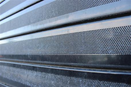 Close up of perforated slats