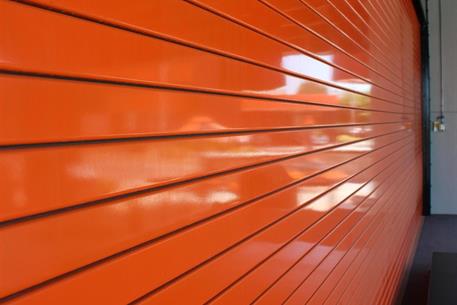 Orange service door slats Orange service door slats