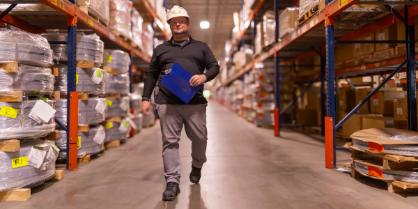 Harry Garrison walking through Cornell Cookson plant in Mountain Top, PA.