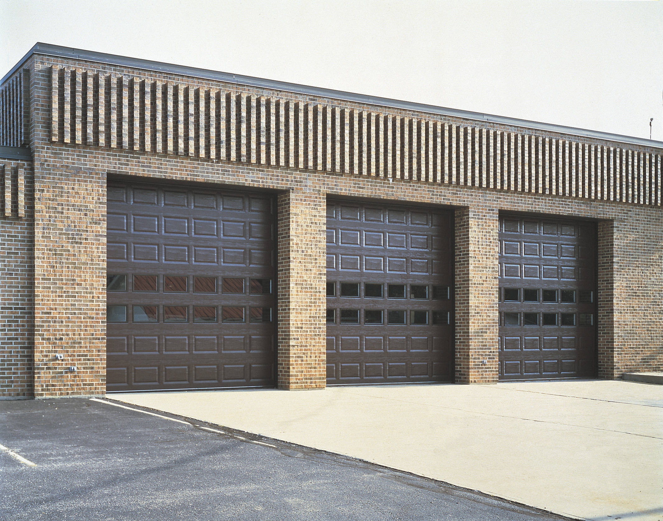 overhead garage door tan with windows