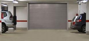 commercial overhead door parking garage inside