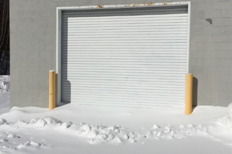 energy efficient garage doors with lots of snow