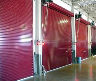 Insulated Roll Up Door Red