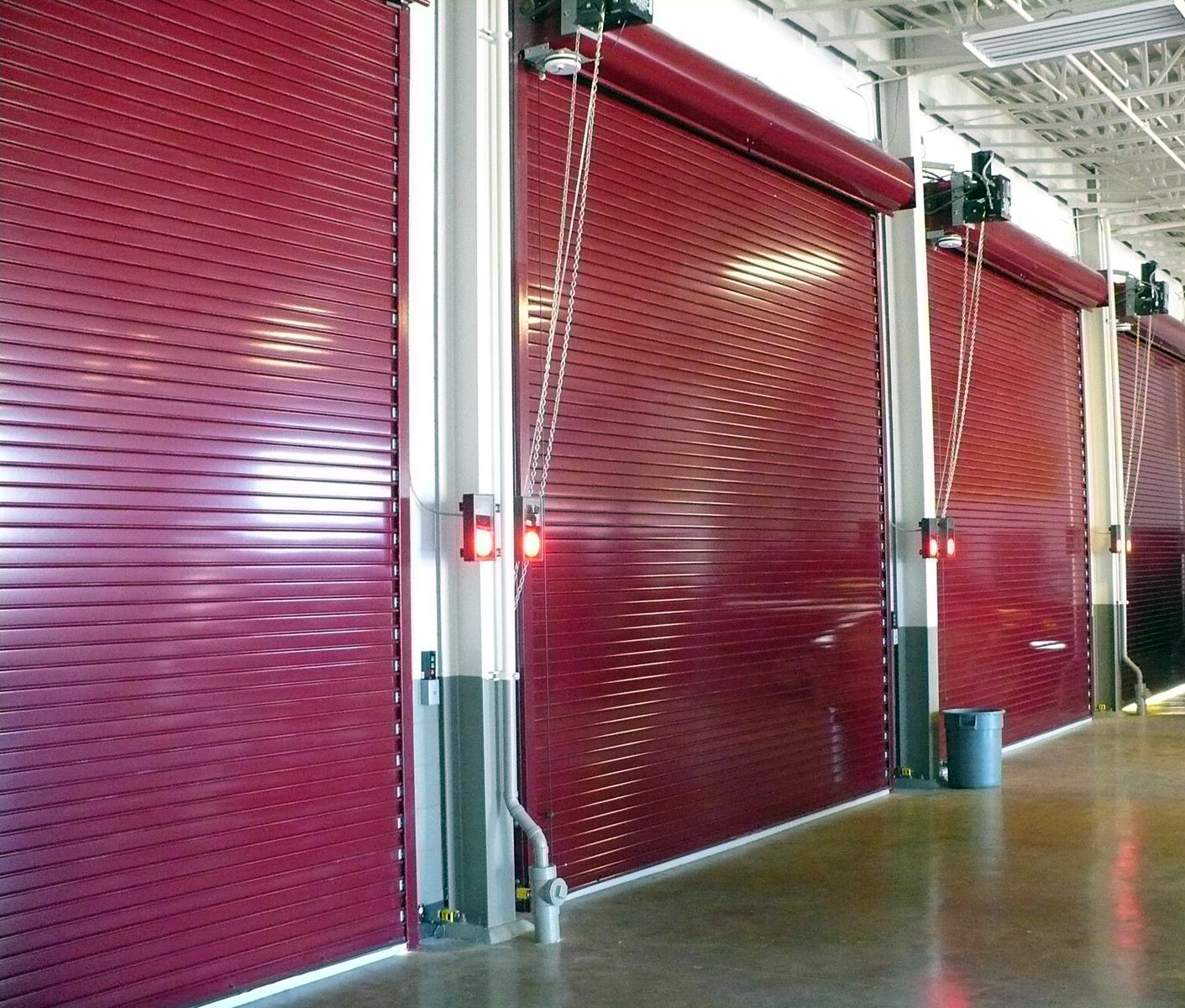Steel Roll Up Doors Red
