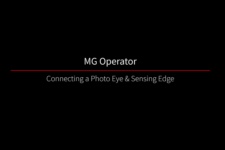 MG Operator Connecting a Photo Eye