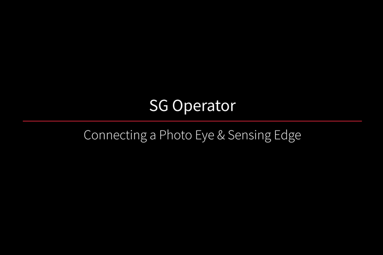 SG Operator Connecting a Photo Eye